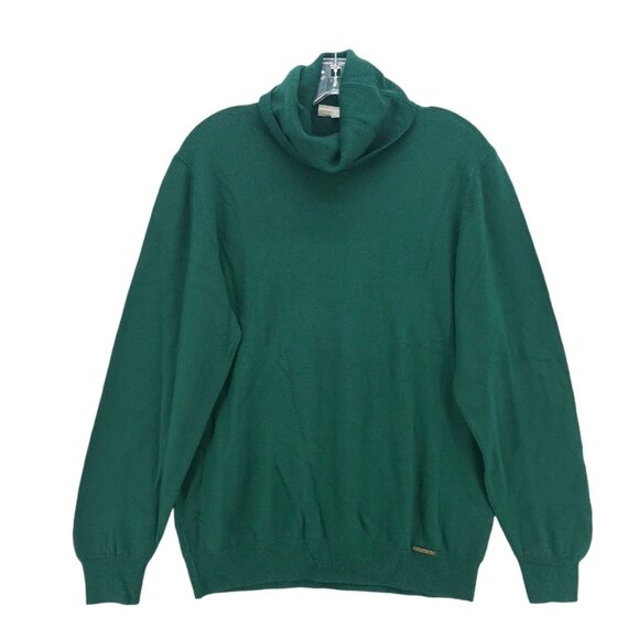 GEIGER AUSTRIA Green 100% Pure New Wool Turtleneck Sweater pullover Size 40/44 - Picture 1 of 9